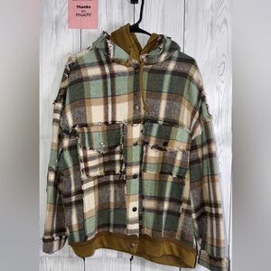 POL Shacket Multi-Color Plaid